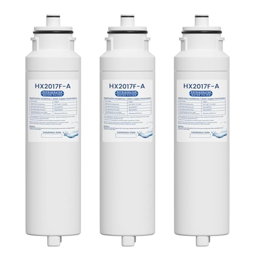 Image of HX2017FR-A Water Filter Cartridge Compatible with Hisense HRF266N6CSE1, HRF266N6CSE, HRF209N6CSE, HRF254N6TSE, HRF254N6DSE Twist-In Models, 3 Packs