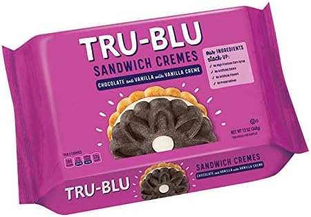 Tru-Blu Duplex Cookies with Chocolate & Vanilla Cream | No artificial ingredients | No High Fructose Corn Syrup | Made in the USA | 12 Ounce (Pack of 3)