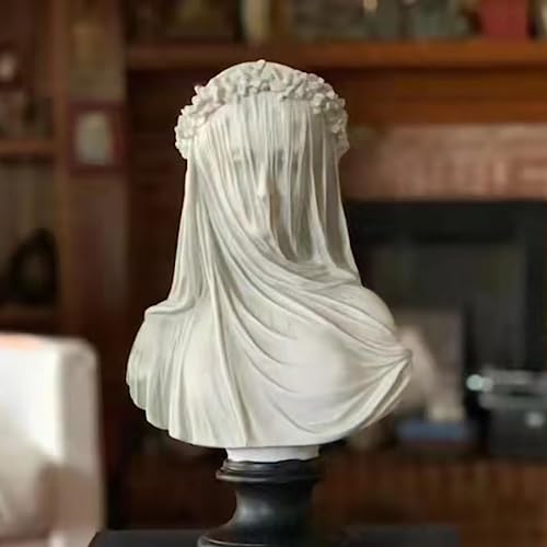 Veiled Maiden Bust Statue Gothic Home Decor Abstract White Resin Sculpture Goddess Statue Crafts Home Aesthetics Art Collections Decorations