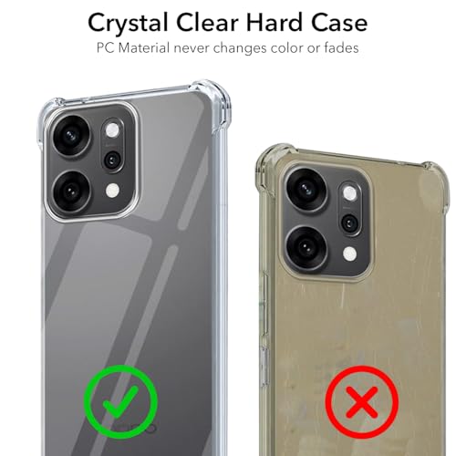 Image of Jkobi Shockproof Crystal-Clear Back Cover for Oppo Reno14 5G | Oppo Reno 14 5G (Anti Yellow Case | Drop & Camera Protection | Hard Polycarbonate)