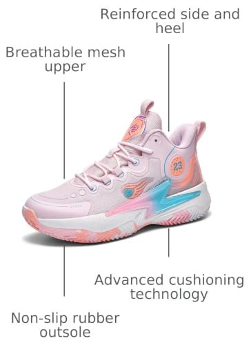 Image of Womens Mens Basketball Shoes Lightweight Fashion Breathable Comfortable Non Slip Sport Indoor Outdoor Sneakers for Unisex
