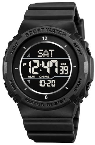 Image of V2A DIGITRON-AXON 2900 Digital Sports Watch for Men | Bold Round Display | Lightweight Waterproof Sports Watch with Alarm, Stopwatch, Backlight, Day & Date | Everyday Active Wear (Green)