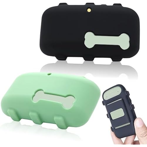 2 Pack Silicone Holder Compatible for Tractive XL GPS Tracker (Black,Green)