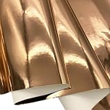 Glossy Patent Mirror Vinyl 16'x54' Soft and Waterproof Leatherettes Fabric Shiny Faux Leather for Shoes Bags Clothing DIY Sewing Craft (Champagne)