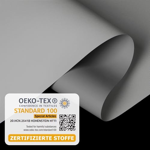 Victoria M. Klemmfix Verdunkelungsrollo ohne Bohren Rollo Seitenzugrollo Verdunkelung für Fenster und Türen, 85 x 150 cm, Schwarz