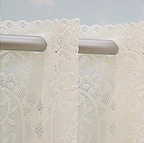 カフェカーテン ラインフラワー 226-メッセ アイボリー 75cm丈 × 巾100cm (ウォッシャブル) [3]