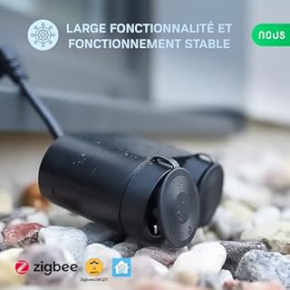 ZigBee Extérieure Double Prise Connectée Zigbee Étanche avec Minuterie NOUS A4Z, Compteur Electrique Consommation Connecteur électrique, IP44, Compatible Alexa, Google Home
