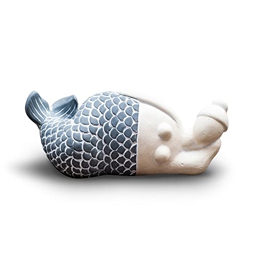 BOOMLATU 抽象的マーメイドフィギュア 装飾 横たわるマーメイド像 ぽっちゃりマーメイドフィギュア 屋内 屋外 彫刻用 (ブルー) BOOMLATU 抽象的マーメイドフィギュア 装飾 横たわるマーメイド像 ぽっちゃりマーメイドフィギュア 屋内 屋外 彫刻用 (ブルー)