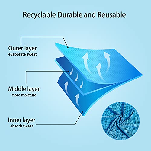 Youley Cooling Towel 4 Pack Gym Towel Ice Cool Towel (40"X12") With Waterproof Pouches Microfibre Sports Towel For Camping Hiking Yoga Golf Travel Fitness Workout & More Activities #TOP5