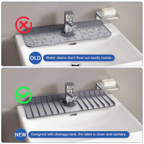 Kitchen Faucet Mat I Sink Splash Guard Mat For Kithcen And Bathroom I Kitchen Sink Water Splash Guard With Free Sink Strainer I Splash Guard For Sink 14,6 * 5,5 I #TOP1