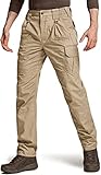 CQR Men's Tactical Pants, Water Repellent Ripstop Cargo Pants, Lightweight EDC Hiking Work Pants,...