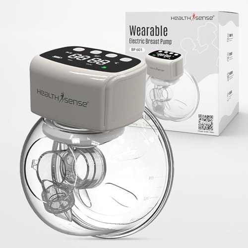 Image of HealthSense Breast Pump for Feeding Mothers | Handsfree Electric Breast Pump Automatic with 3 Modes 9 Frequency, Rechargable, Light Weight & BPA Free Cup, LCD Touch Panel with 1 Year Warranty - BP601
