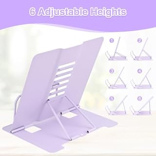 WuGU Leggio in Metallo per Libro, Regolabile Leggio Libri, Multifunzione Leggio Libri con adesivo per Libri per Libri, Cuochi, Ricette, iPad