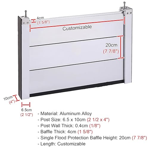 Barrera contra inundaciones de aluminio modular con deflector de control reutilizable 8
