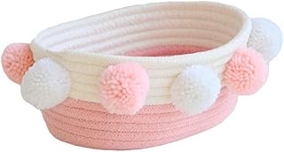 tallation de Coton de Coton de Coton de Coton de Coton Panier de Bureau cosmétiques équipement de Stockage de cosmétiques Panier Nordique Style Stockage boîte de Rangement-Poudre Rose_19.5 * 2