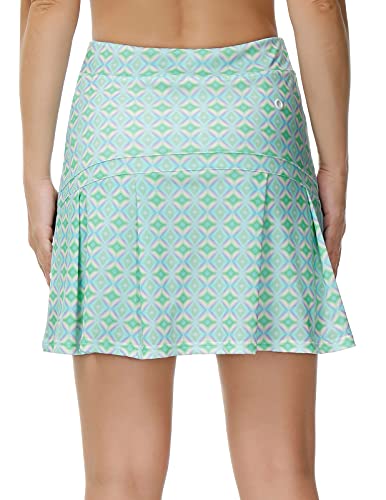 JACK SMITH Women s Golf Skirts Skorts with Pockets Lightweight Active Skirts with Shorts(Plaid Green,S)