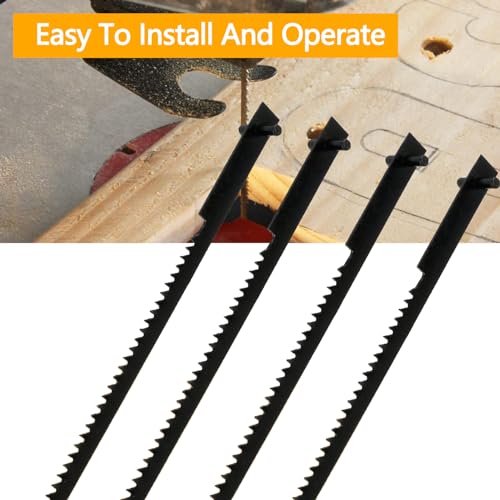 24 Stück Dekupiersägeblätter mit Stift, Dekupiersäge Sägeblätter 10/15/18/24, 127mm Dekupiersägeblätter mit Spiralzähnen, Für Holz Metallplastik Schneiden Sägen, Standard-Feinschnitt-Sägeblätter