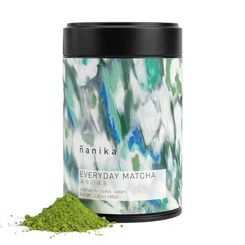 Nanika Everyday Matcha Powder – Japanese Green Tea | Shade Grown in Izumo, Japan | Smooth & Balanced | For Lattes & Traditional Whisked Tea (80g | 2.82oz) | 40+ Servings