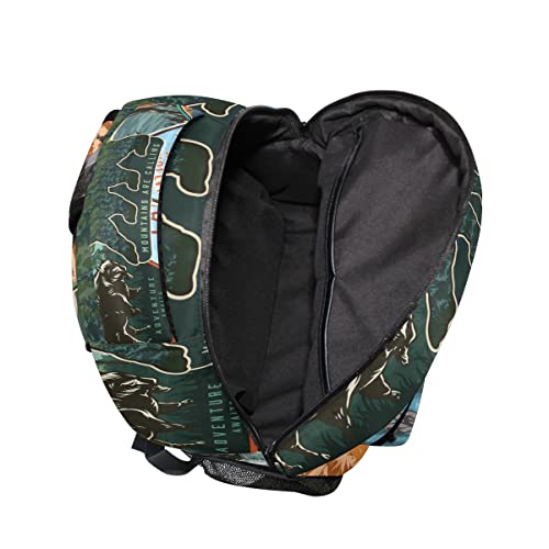 Hussrity National Park Symbol Patch Backpack Large Business Travel Laptop College Student School Computer Backpack Bookbag Casual Daypacks For Men Women #TOP4