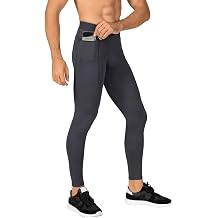 Mens Compression Pants Workout Athletic Leggings Running Gym Tights with Pockets