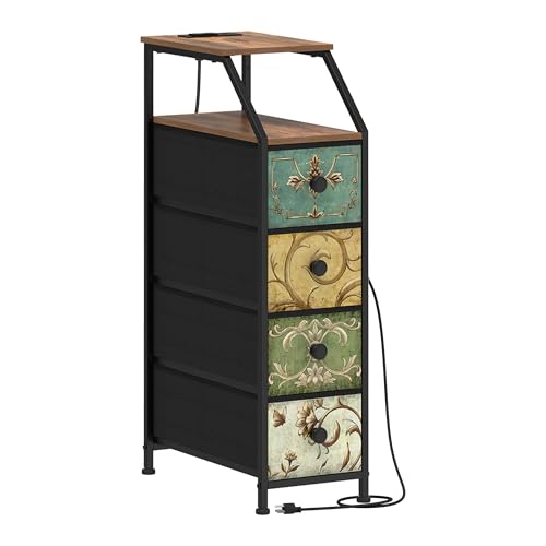 Tohomeor Narrow Dresser Tall Skinny Storage Tower Vertical Slim Chest