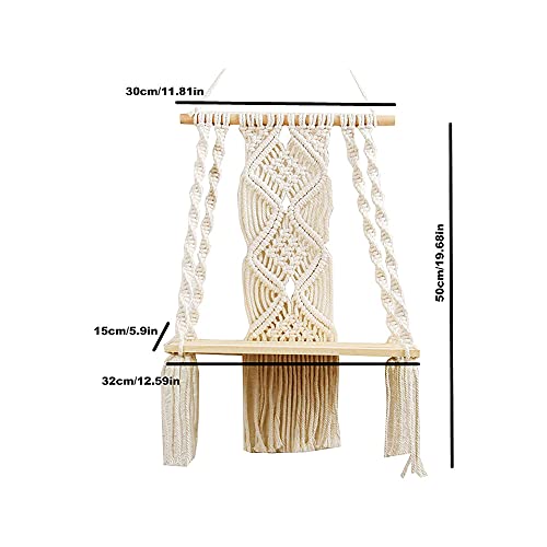 Handmade Macrame Wall Hanging Shelf, Boho Indoor Rope Plant Pot Basket Hanger Holder, Rope Plant Hanger For Wall Decor Indoor Outdoor #TOP5