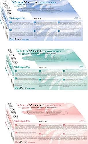 Honeywell 4580121-L DexPure 801-21 Non Powdered Disposable Natural Latex Chemical Protective Gloves, Ambidextrous, 25 cm Length, Certified for Food Contact, Size L (BOX of 100 Gloves/ 50 Pairs)