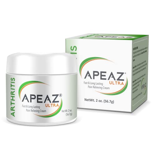 Apeaz - Arthritis Pain Relief Topical Cream (2oz jar) with Menthol, MSM, Camphor - Temporary Relief of Minor Aches & Pains in Muscles & Joints from Backache, Arthritis, Strains, Bruises and Sprains