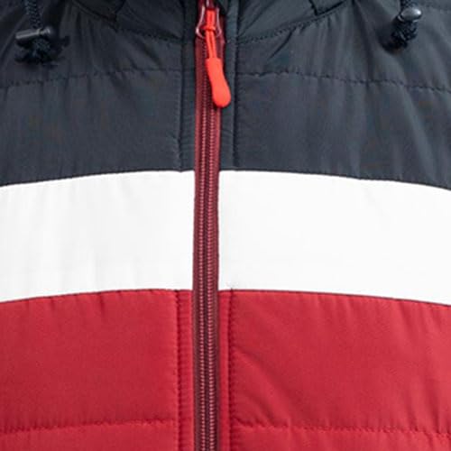Image of Men's Thermal Jacket Triple Layer Insulated Winter Coat | Water Repellent Windproof Jacket with Detachable Hood | Warm Fleece Lined Travel Outdoor Jacket for Men
