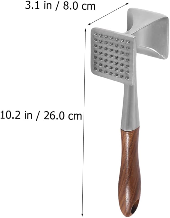 PRETYZOOM Multifunctional Pine Meat Hammer Heavy Duty Meat Mallet Tool Grip Handle for Arthritis