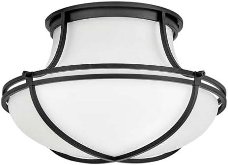 Hinkley Saddler Medium Flush Mount, Black