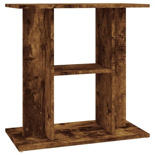 vidaXL Engineered Wood Aquarium Stand in Smoked Oak - Sleek Design, Durable, Moisture and Safe for Home Decor