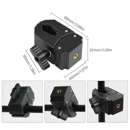 Image of Universally Heavy Duty Flexible Arm Clamp for Photography Video Equipment and Outdoor Mounting Applications Strong Hold Metal Double Clamp Flexible Arm Photography Light Stand