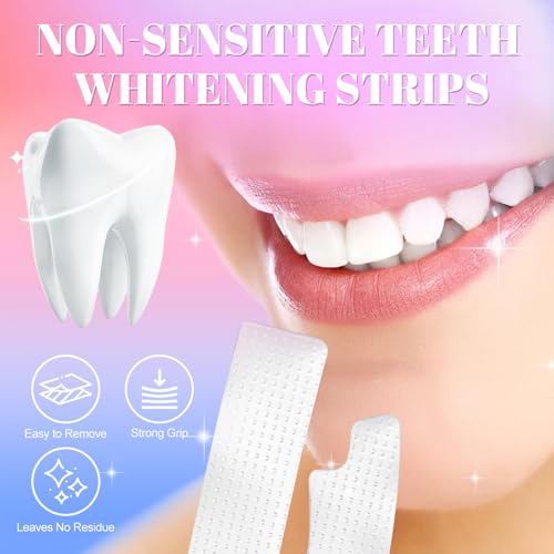 Image of 28 Teeth Whitening Strips 14 Day Treatment, Mint Flavored, No-Slip White Strips for Teeth Whitening Non-Sensitive, Enamel Safe Professional Teeth Whitener for Smoking Coffee Wine Stains Remover