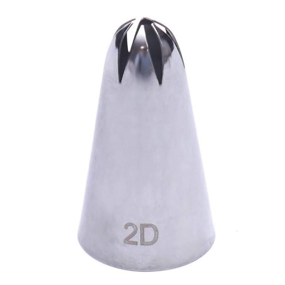 Lankater Silver Big Size Cream Cake Icing Piping Nozzles Pastry Tips Fondant Cake Decorating Tip Stainless Steel Nozzle Baking