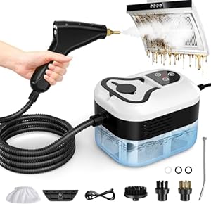 Trsaow Steam Cleaners 1.2L 2500W 3.5 Bar Portable Steam Cleaner Handheld,6 Speed Adjustable Steamer Cleaning Machine High Pressure Steam Cleaner with 4 Brush for Home Kitchen Sofa Floor Car Bathroom