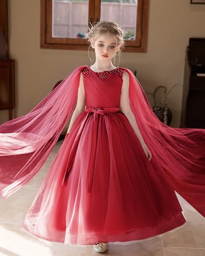 Flower Girls Tulle Dress Bridesmaid Formal Wedding Kids Pageant Princess Prom Birthday Party Ball Gown2