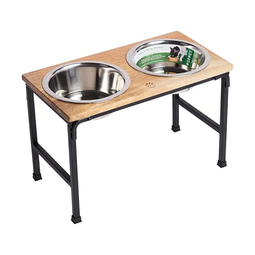 GF Pet WOOD & METAL FEEDER – Premium Mango Wood Feeder with Metal Stand, 2 Stainless Steel Bowls for Food or Water included, Perfect for Dogs, Cats and Pets of Any Size, for Home or Office (TALL) GF Pet WOOD & METAL FEEDER – Premium Mango Wood Feeder with Metal Stand, 2 Stainless Steel Bowls for Food or Water included, Perfect for Dogs, Cats and Pets of Any Size, for Home or Office (TALL)