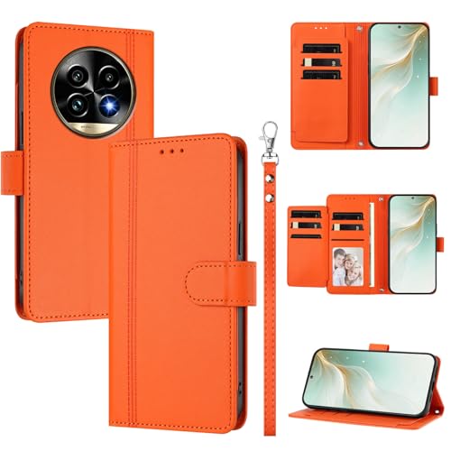 �X�}�z�P�[�X �Ή��@�� for Realme 13 Pro / 13 Pro Plus,�Ή��@�� for Realme 14 Pro Lite �X�}�z�P�[�X�y�E�H���b�g�f�U�C�� �f���A���J�[�h�X���b�g �L���b�V�� �t���b�v���X�^���h �����h�~�zOrange