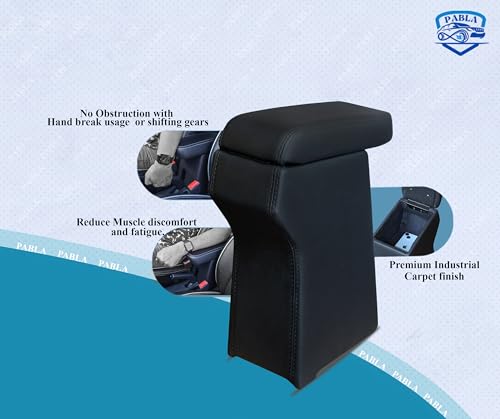 Image of PABLA 2.0 High-End Car Center Armrest with Storage Compartment and Ultimate Comfort for TATA ALTROZ (Black)