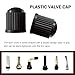 Zikefest 20PCS Tire Valve Stem Caps, Plastic Tyre Air Valve Caps with O Rubber Seal, Dust-proof Airtight Automotive Exterior Accessories, Universal for Car, Motorbike, Trucks, Bike, Bicycle (Black)
