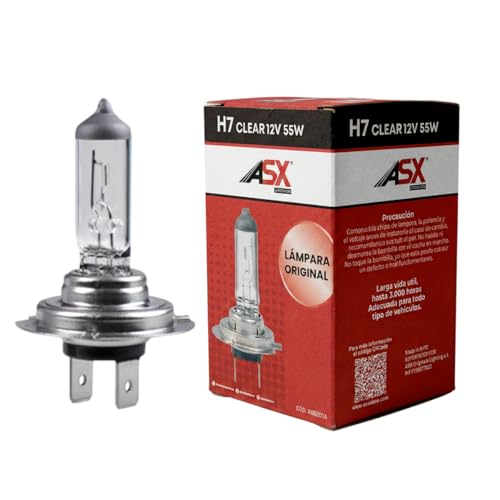 ASX ILUMINACION Bombillas Halógenas H7 12V 60/55W Para Faro Delantero, Luz Amarilla 3000K, Bombilla H7 Para Coche, 2 Unidades