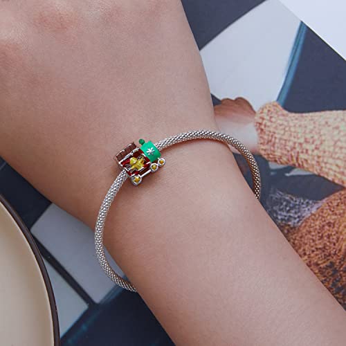 Abalorios navideños de reno de plata de ley 925 para pulsera de mujer 3