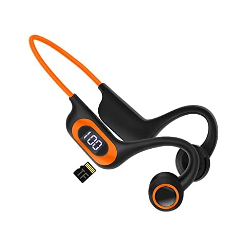 Bone Conduction Bluetooth Headphones,Air Conduction Open Ear Headphones with Microphone,Sports Earphones Power Display TF Card Slot Sweatproof Earphones for Outdoor, Running, Cycling, Driving, Gym Cover