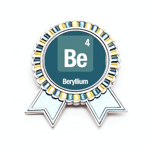 Broche Be Beryllium le cadeau idéal en métal pour un chimiste