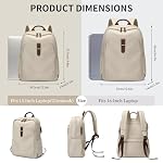 Laptop Rucksack Damen Elegant 16 Zoll Schulrucksack Herren Arbeit Rucksack mit Laptopfach Backpack Women Daypacks für Uni Travel Reise Aprikose – Bild 4