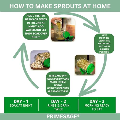 Image of PRIMESAGE Sprout Maker Sprout Jar Sprouts Maker Sprouts Maker Jar Sprout Maker Jar Sprouting | 700 ML