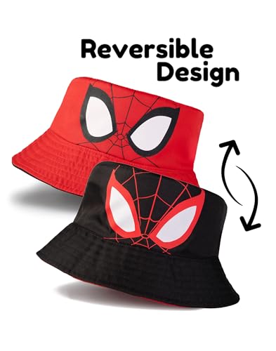 Marvel Spiderman Reversible Bucket Hat | Red & Black | Featuring Spiderman & Miles Morales | Sun Protection2