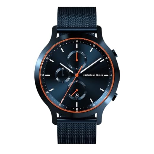 Lilienthal Berlin Cronógrafo Azul Naranja Malla Azul, azul, Moderno