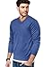 COOFANDY Men V Neck Dress Sweater Long Sleeve Slim Fit Fashion Pullover Sweaters Denim Blue
